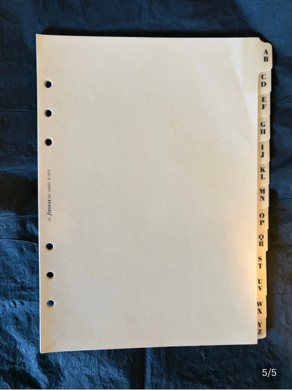 🗂️ filoFAX A-Z Index Tabs